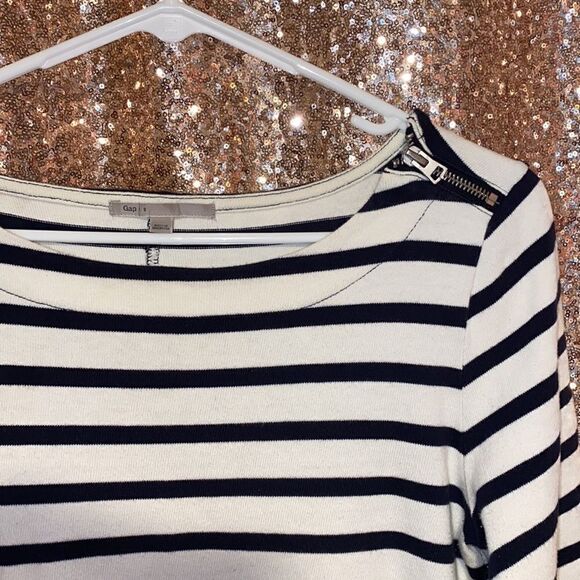 Navy Blue and White Striped GAP Dress - Picture 2 of 3